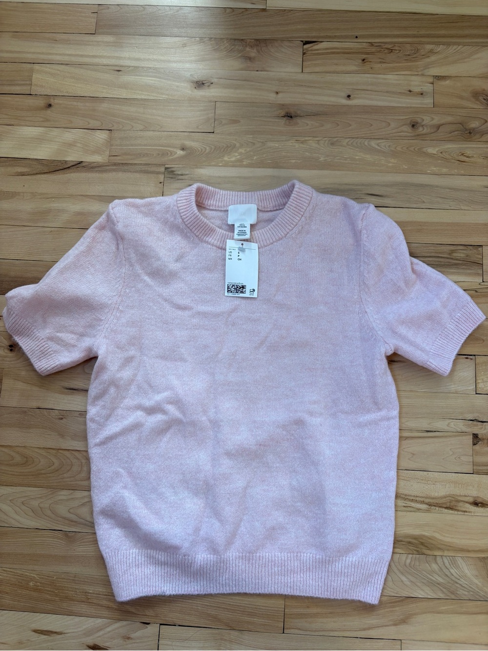 H&M Light Pink Short-Sleeve Crewneck Top